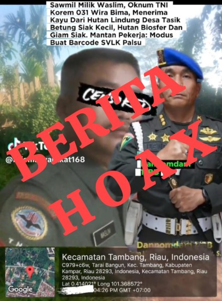 Oknum Wartawan Buat Berita dan Unggahan TikTok Hoaks, Korem 031/WB Ancam Laporkan ke Polda
