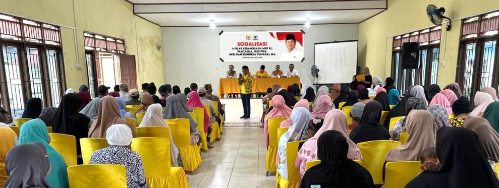 Yulisman Tegaskan Pentingnya Empat Pilar Kebangsaan Saat Soaialisasi di Desa Rawa Asri Kuala Cenaku